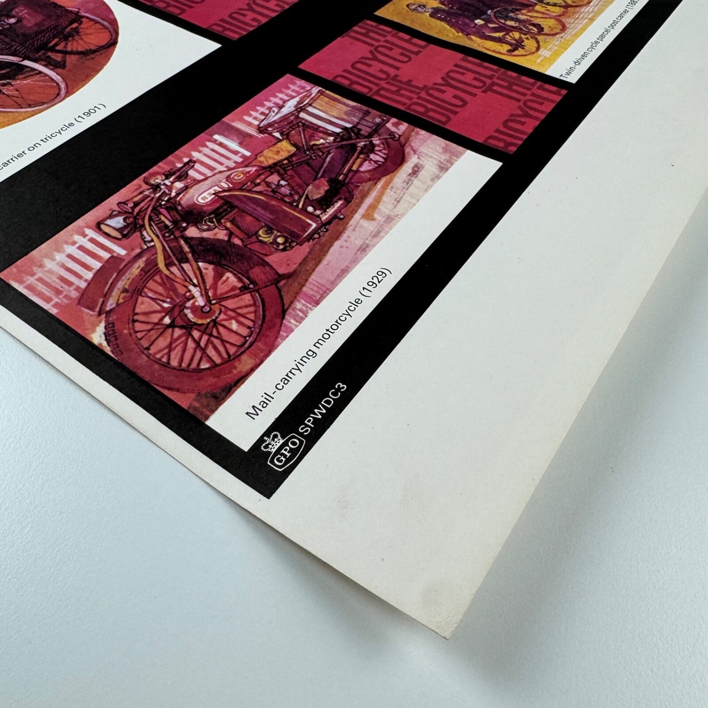 Poster for G.P.O.’History of Mail Transport No.5: Miscellaneous Conveyors’ designed by Michael Heslop. 1966