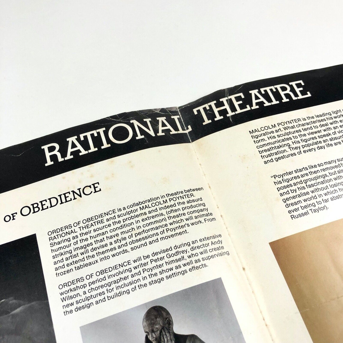 Rational Theatre and Malcolm Poynter present: Orders of Obedience | Booklet, 1980s