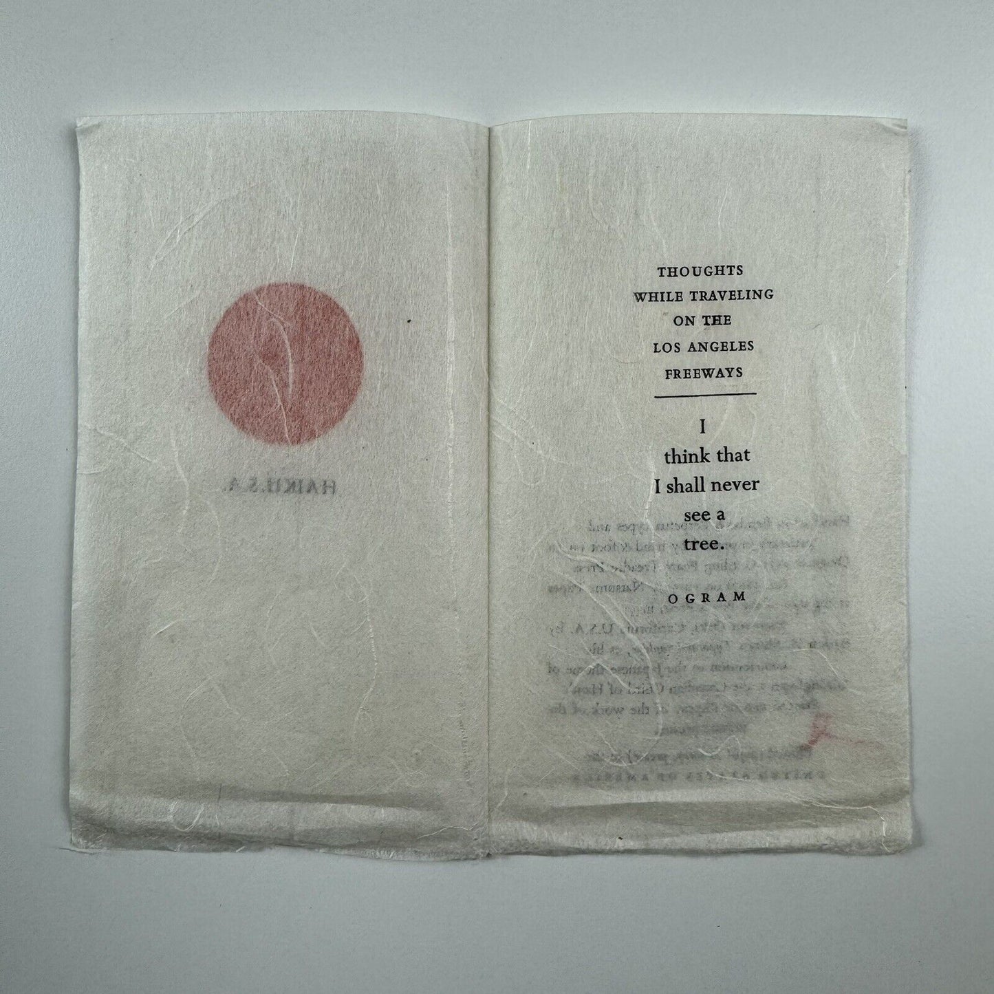 HAIKU.S.A. by Egdon H. Margo | Wroungfount 7, Canadian Guild of Hand Printers | Sherman Oaks
