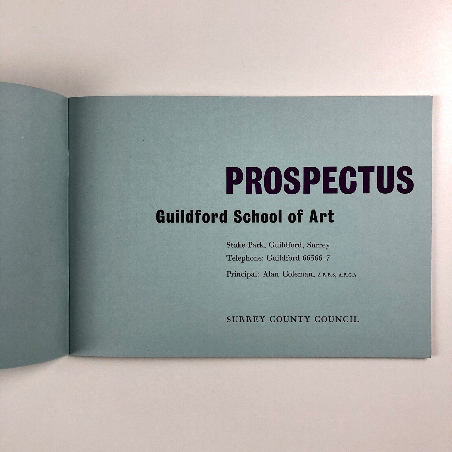 Guildford School of Art | Prospectus 1957–1960 | Surrey County Council booklet