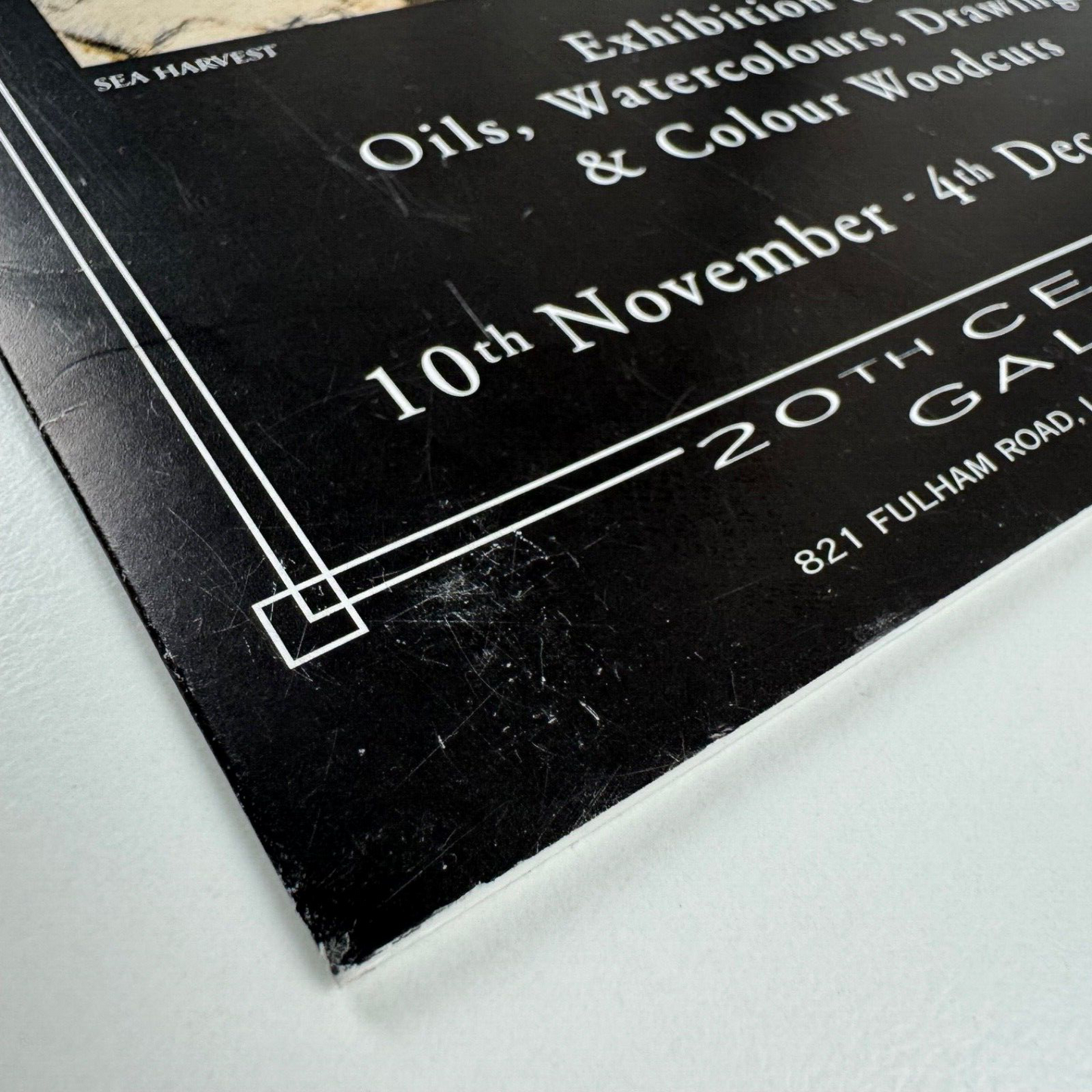 Folding card for John Edgar Platt. Exhibition of oils, watercolours, drawings & colour woodcuts held at 20th century Gallery, London, 1999