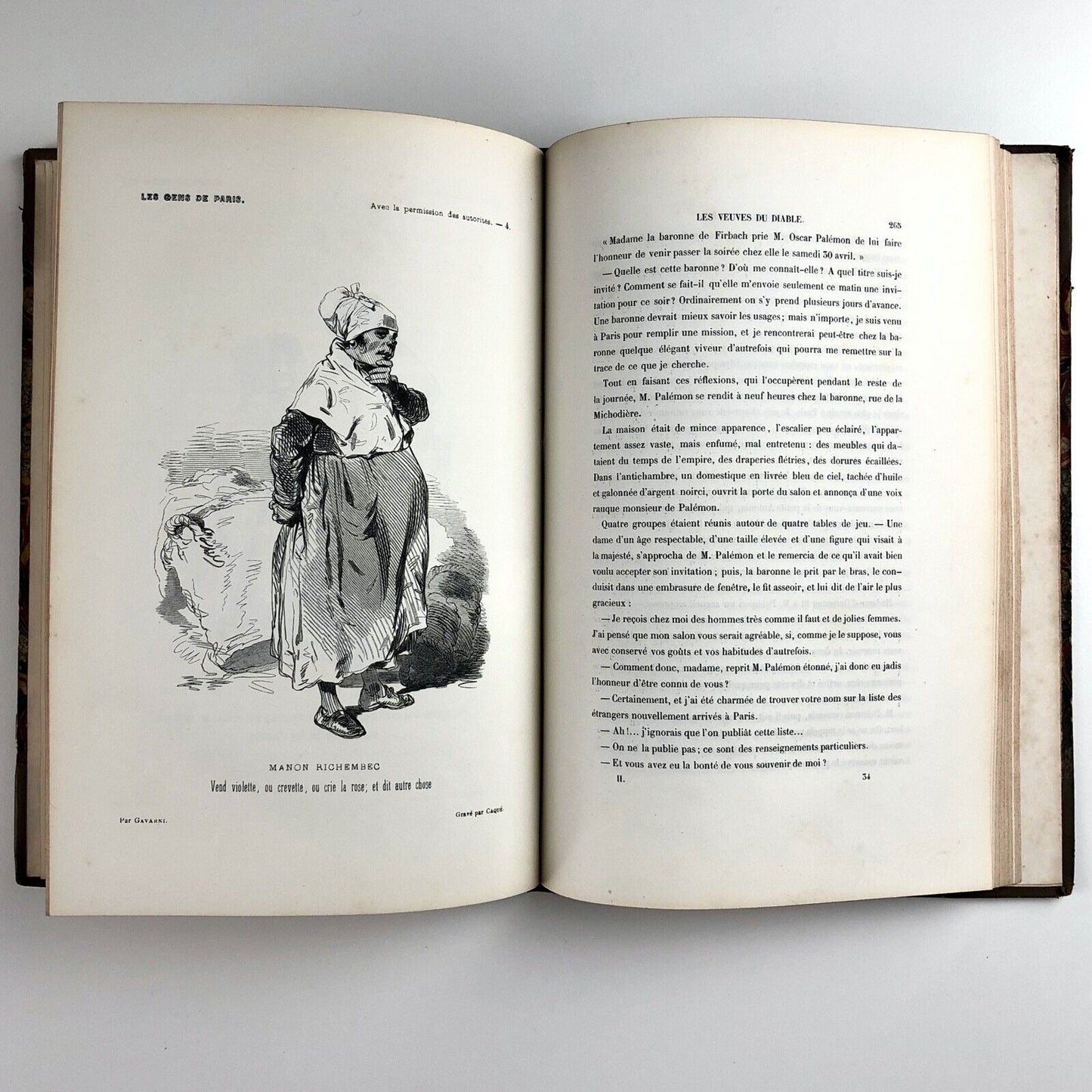 Le Tiroir du Diable: Paris et les Parisiens Vols 1 & 2 | Chez le Principaux librairies, Paris. Undated | Gavarni illustrations