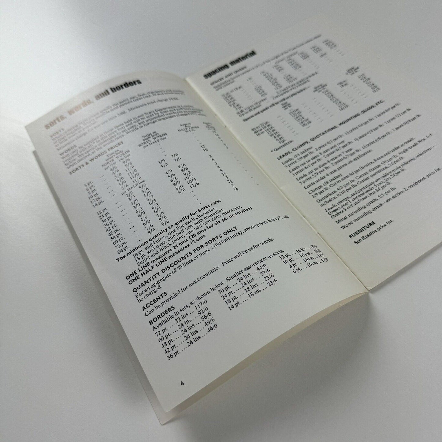Booklet – Stephenson Blake price list, 1st January 1968 | Type, Brass rule, Electros