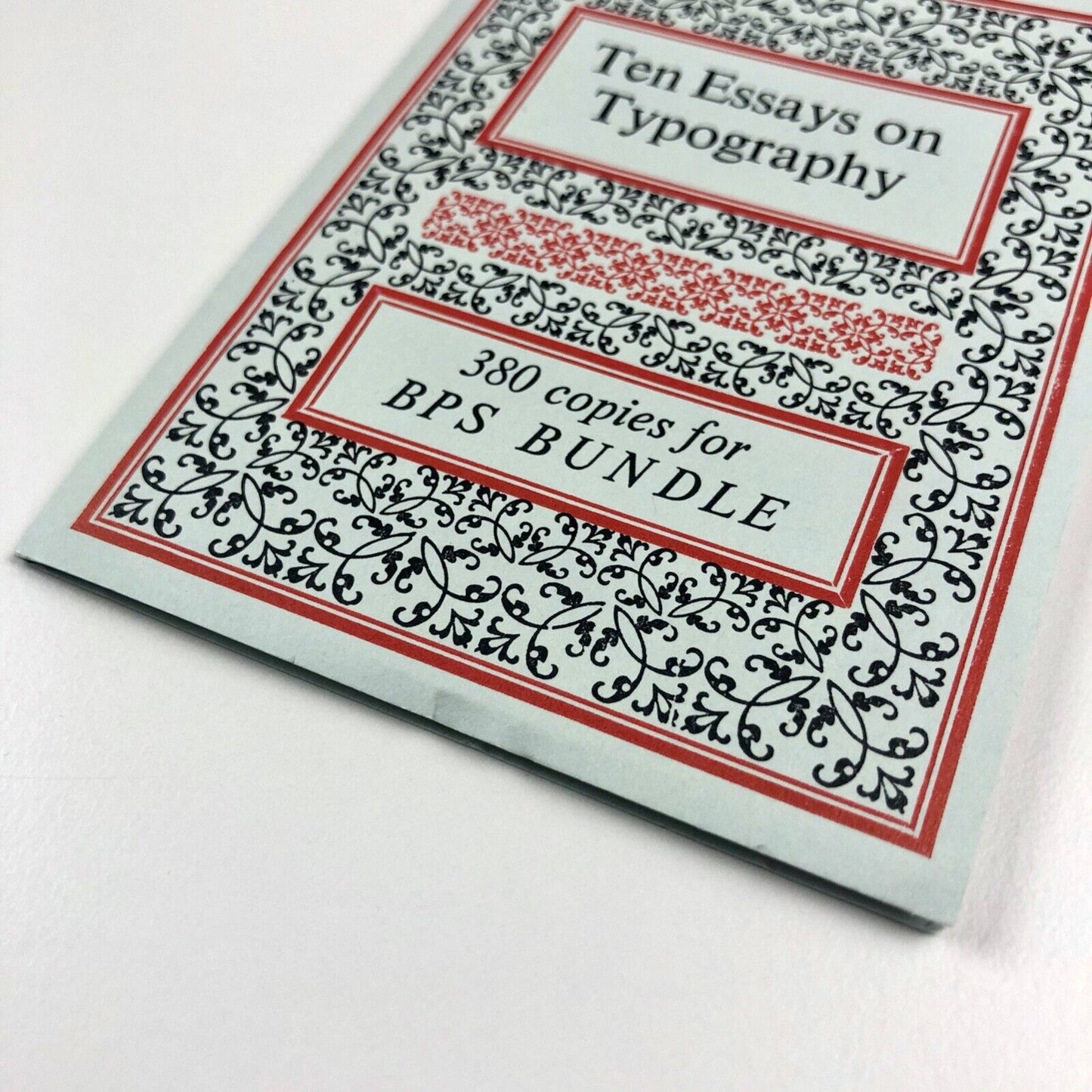 Ten Essays on Typography edited by Jack Raglan | White House Press | BPS Bundle, 2010