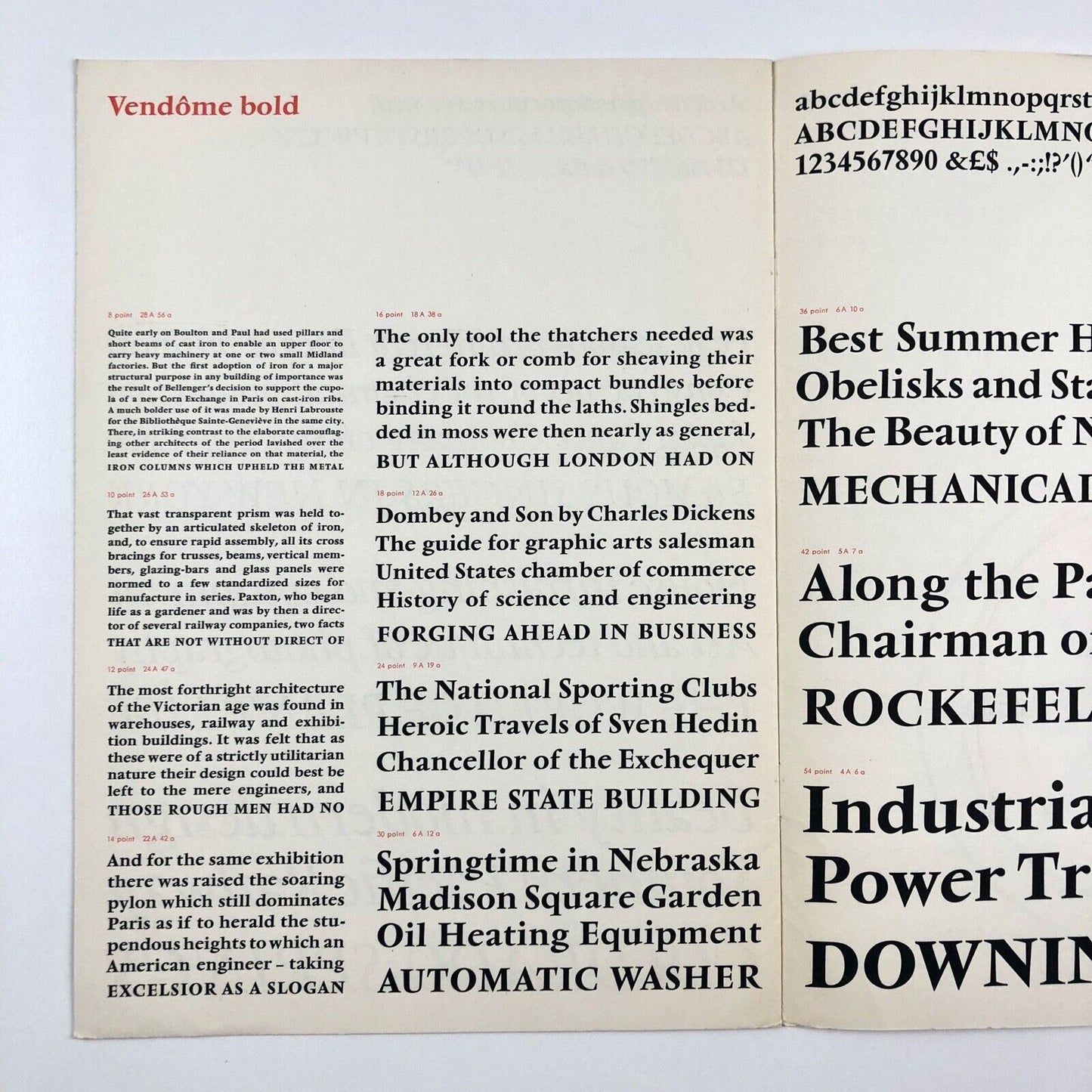 Vendôme type specimen booklet | Bauer Type Foundry / Soldans Ltd | Ganeau