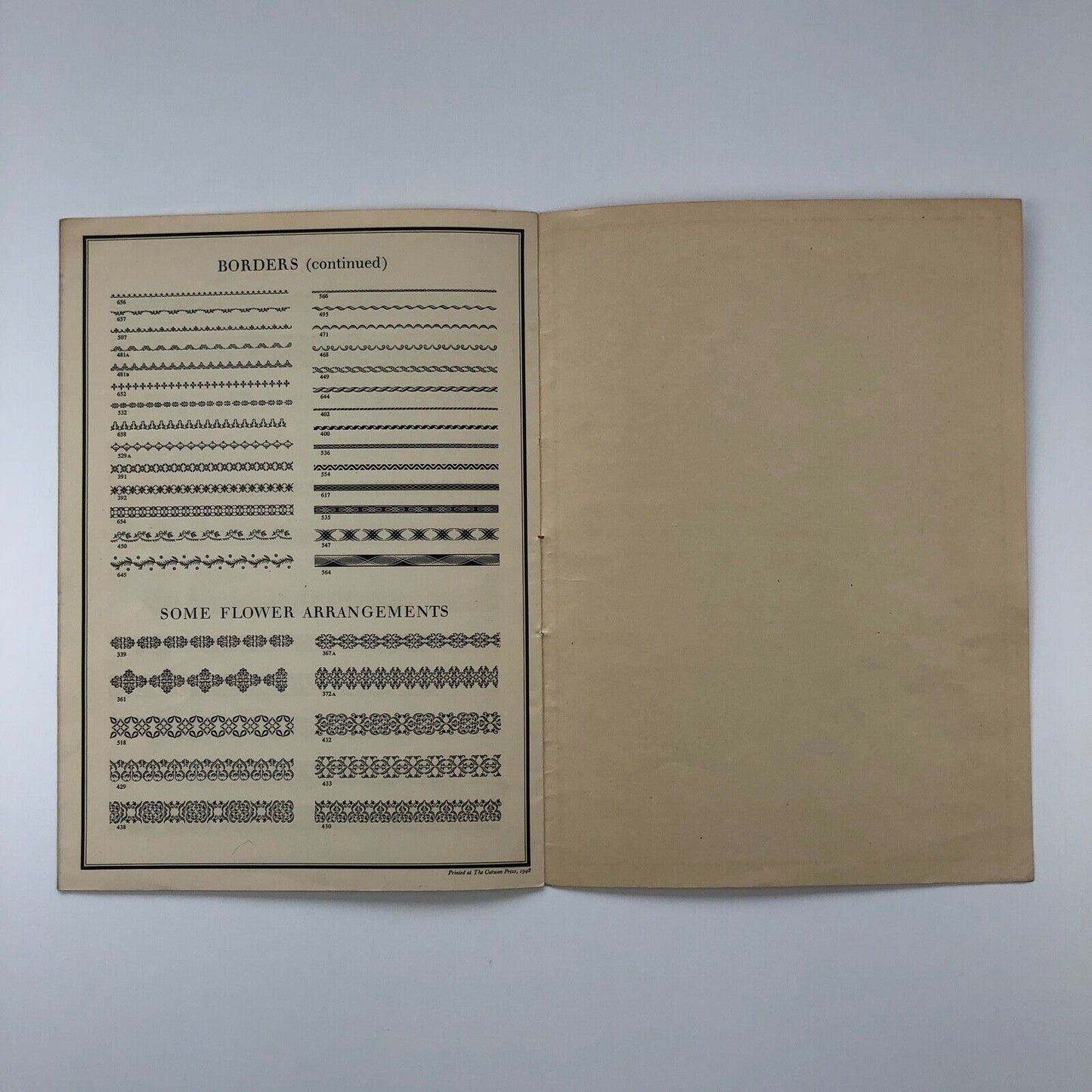 Type Faces in use at The Curwen Press | Type specimen brochure 1930s/40s?