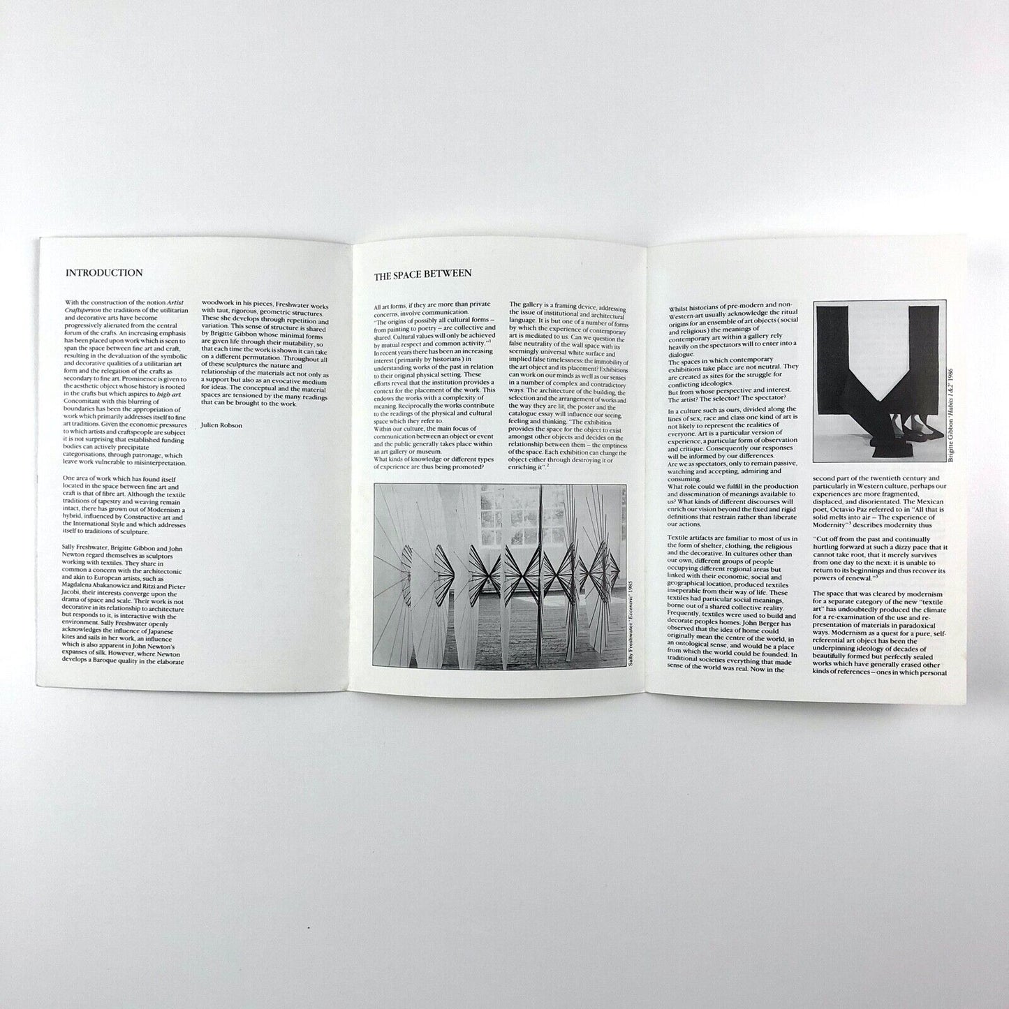 The Space Between – exhibition leaflet | John Hansard Gallery Southampton, 1986