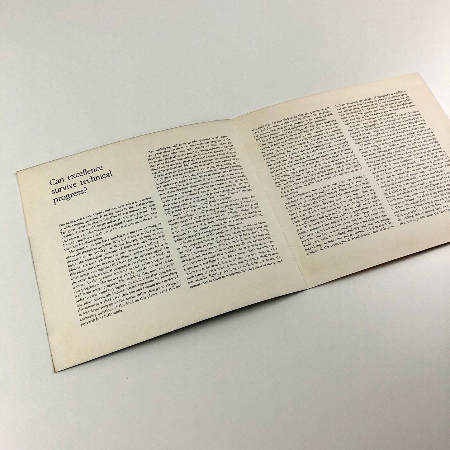 Can excellence survive technical progress? Fernand Baudin | Wynkyn de Worde, 1969