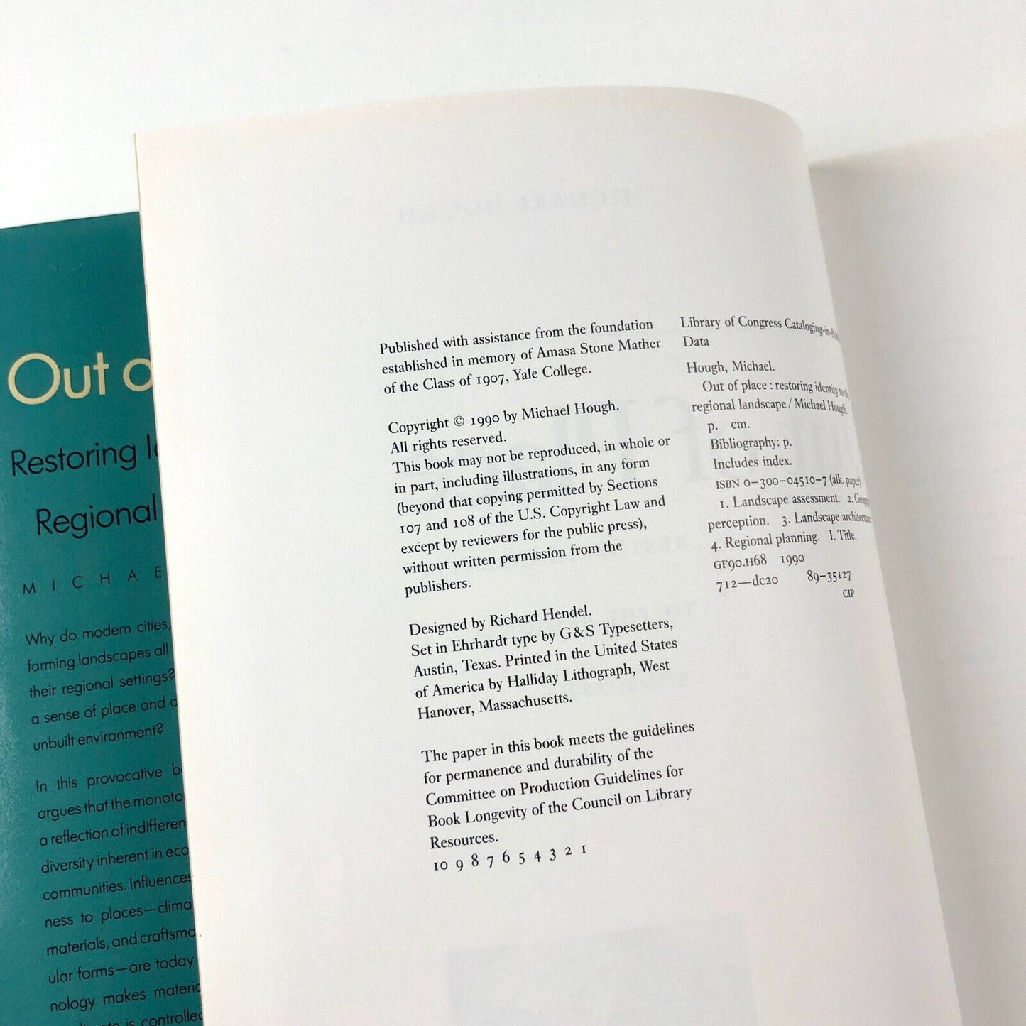 Out Of Place – Restoring Identity to the Regional Landscape | Michael Hough, 1990