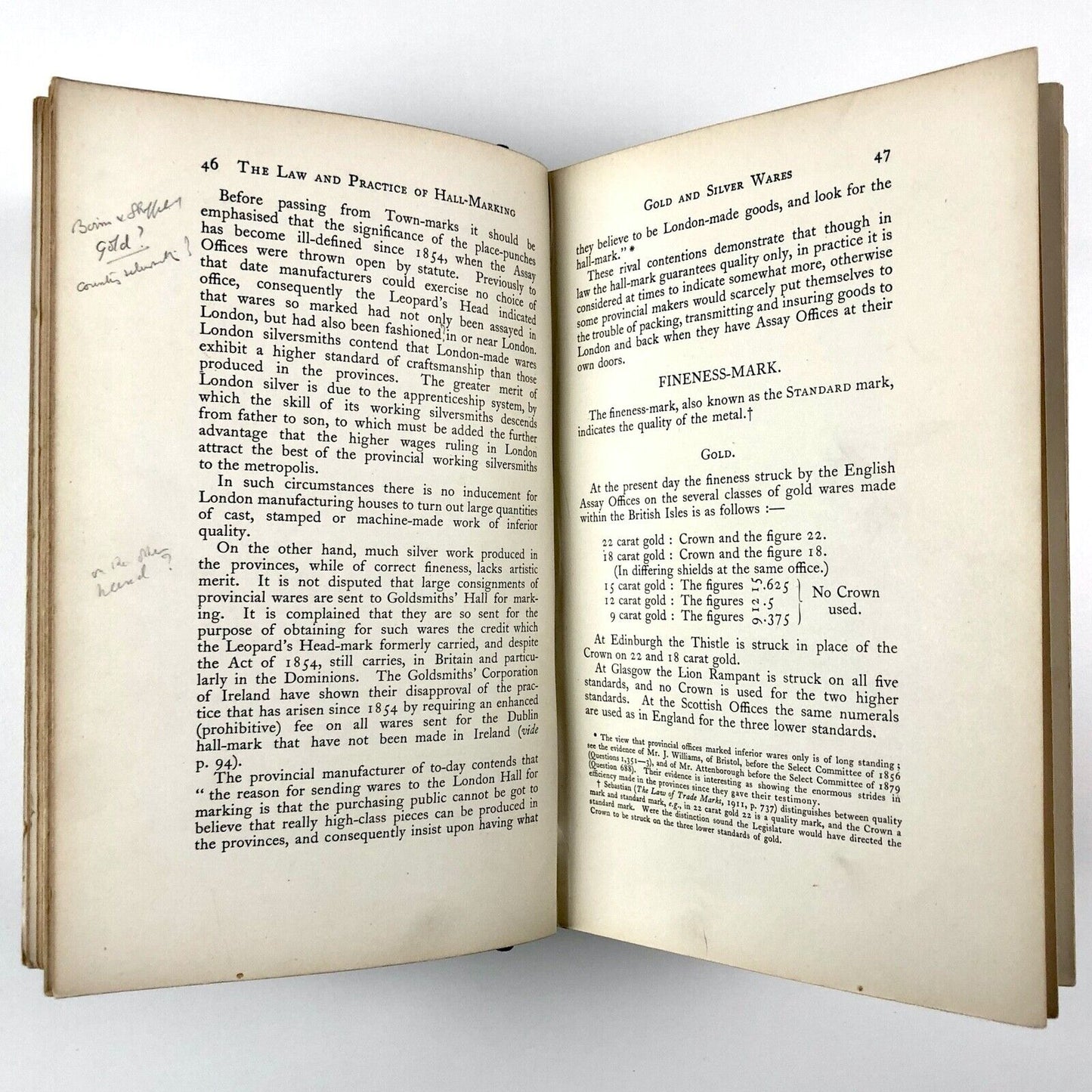 The Law & Practice of Hall-Marking Gold & Silver Wares | J. Paul de Castro 1926