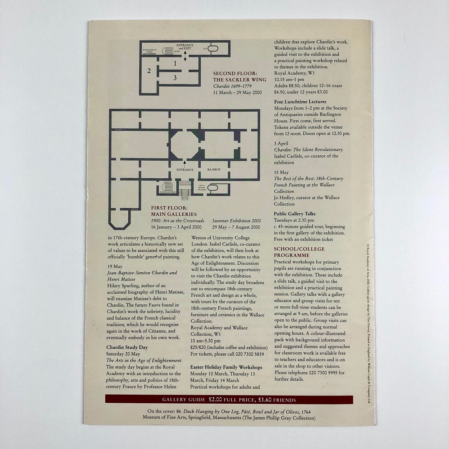 Chardin 1699-1779. Gallery guide to accompany the Royal Academy exhibition 2000