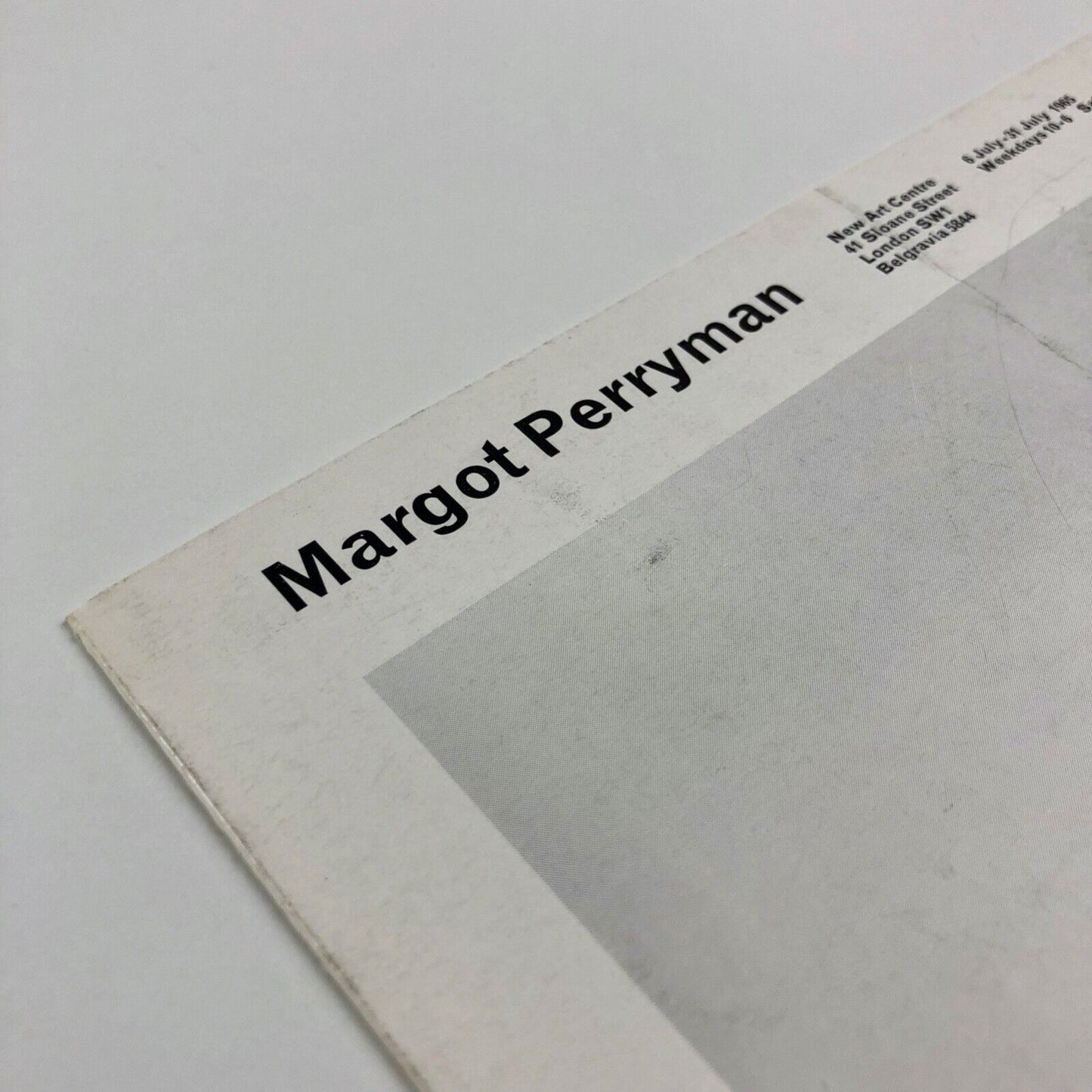 Folding card for Margot Perryman | New Art Centre, Sloane Street, London, 1965