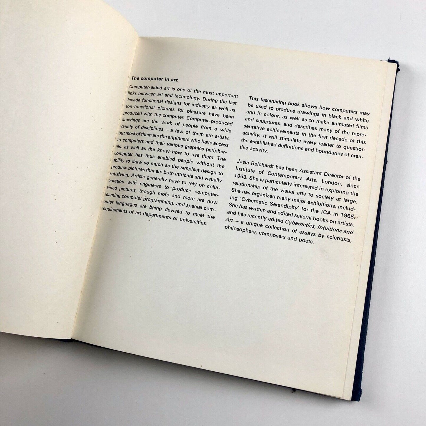 The Computer in Art by Jasia Reichardt | Studio Vista 1971 paperback, rebound