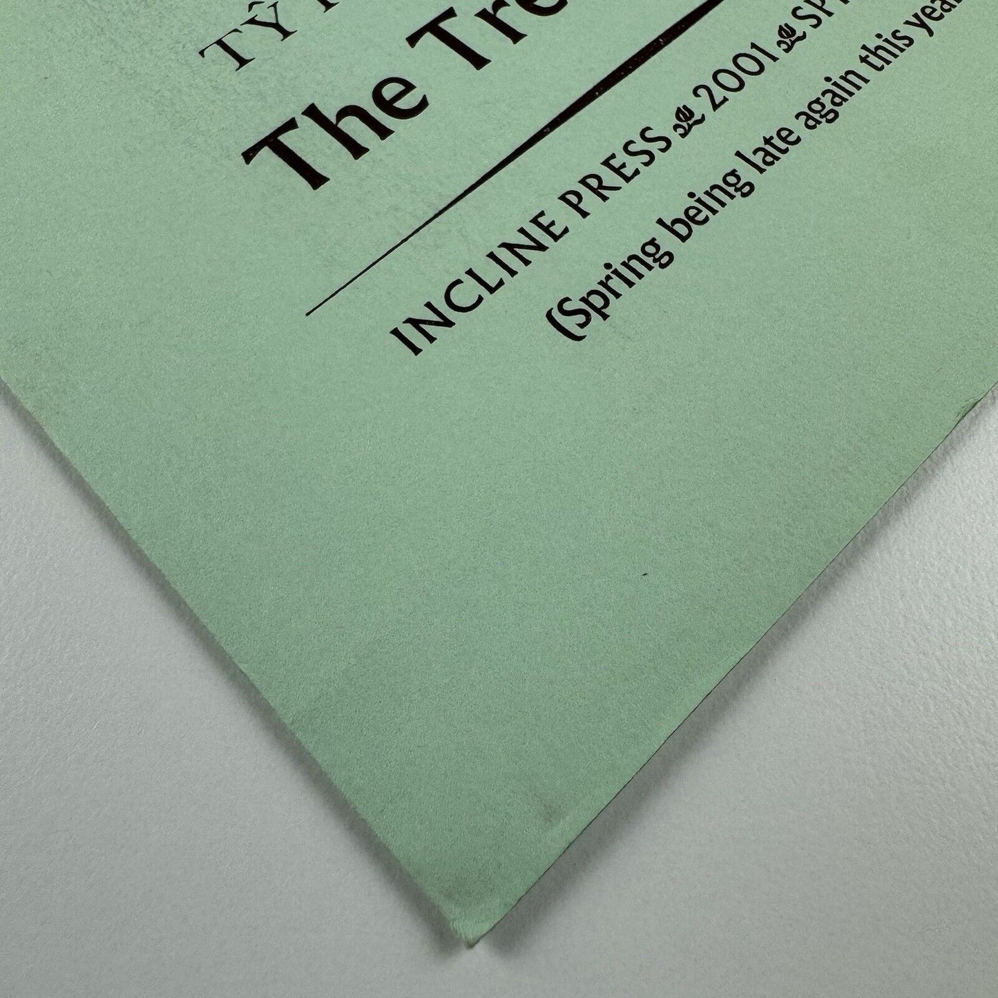 Prospectus for John Liddell The Tree House | Incline Press, 2001