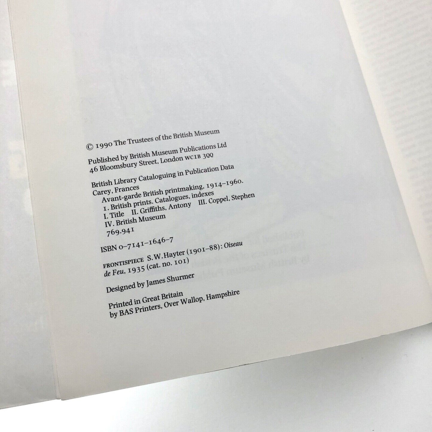 Avant-Garde British Printmaking 1914–1960 Frances Carey & Antony Griffiths | British Museum Press, 1990