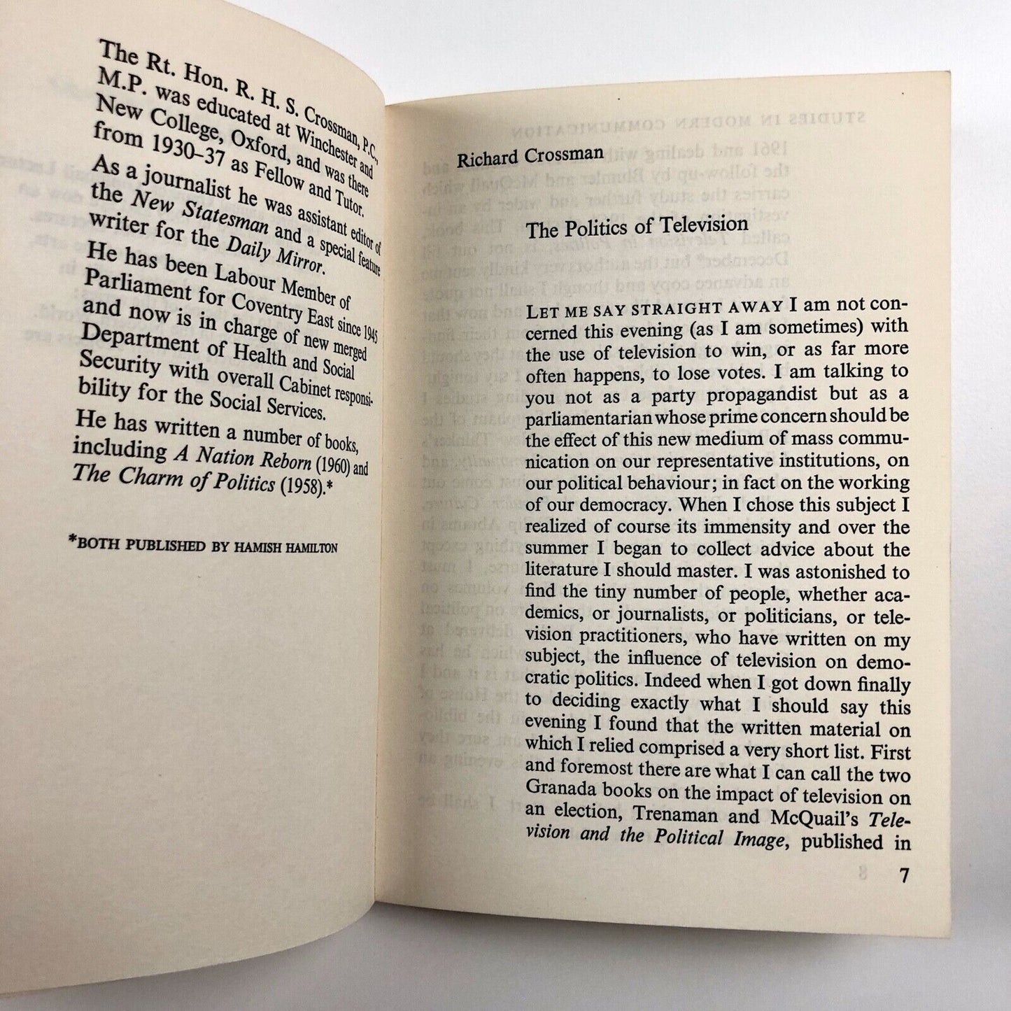 Three Studies in Modern Communication | Panther Record 7, 1969 | Lawrence Alloway, Richard Crossman, Sir Paul Chambers