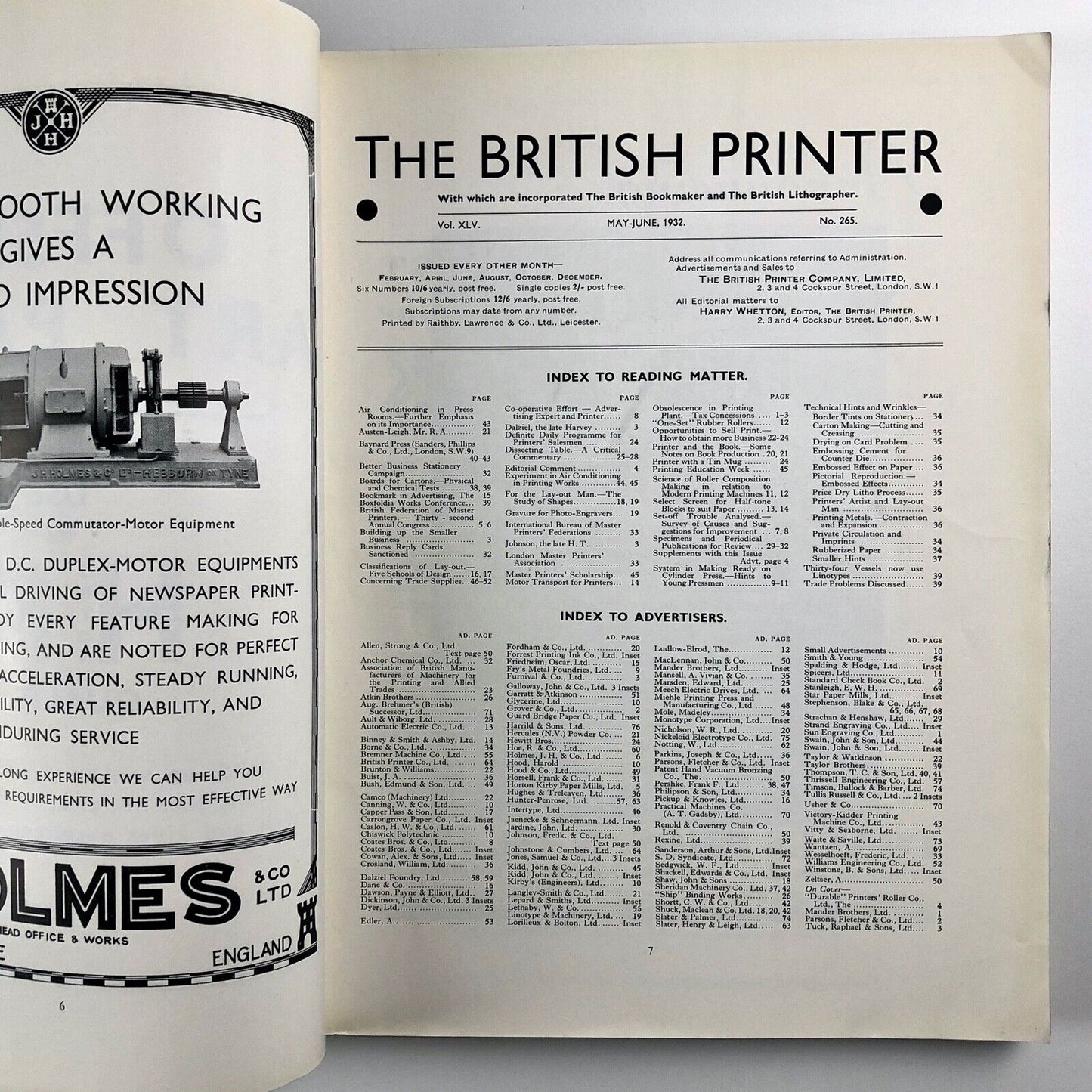 The British Printer journal | Number 265 Vol XLV | May-June 1932