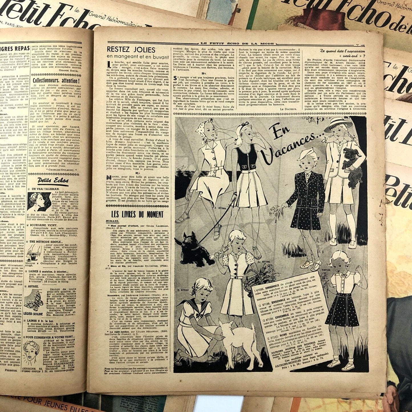 Le Petit Echo de la Mode French fashion journal x 10 issues: 2 x 1938 & 8 x 1939