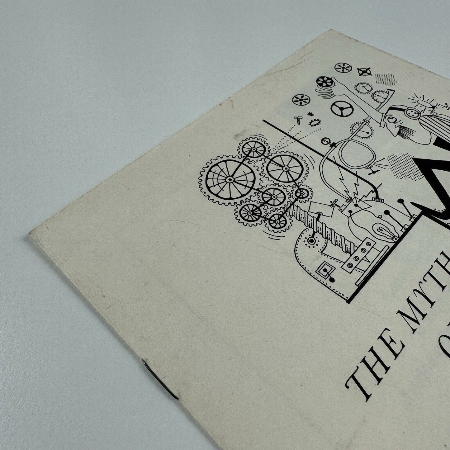 Leaflet The myth of the one-man machine. Monotype Monophoto | Peter Kneebone illustrations, undated