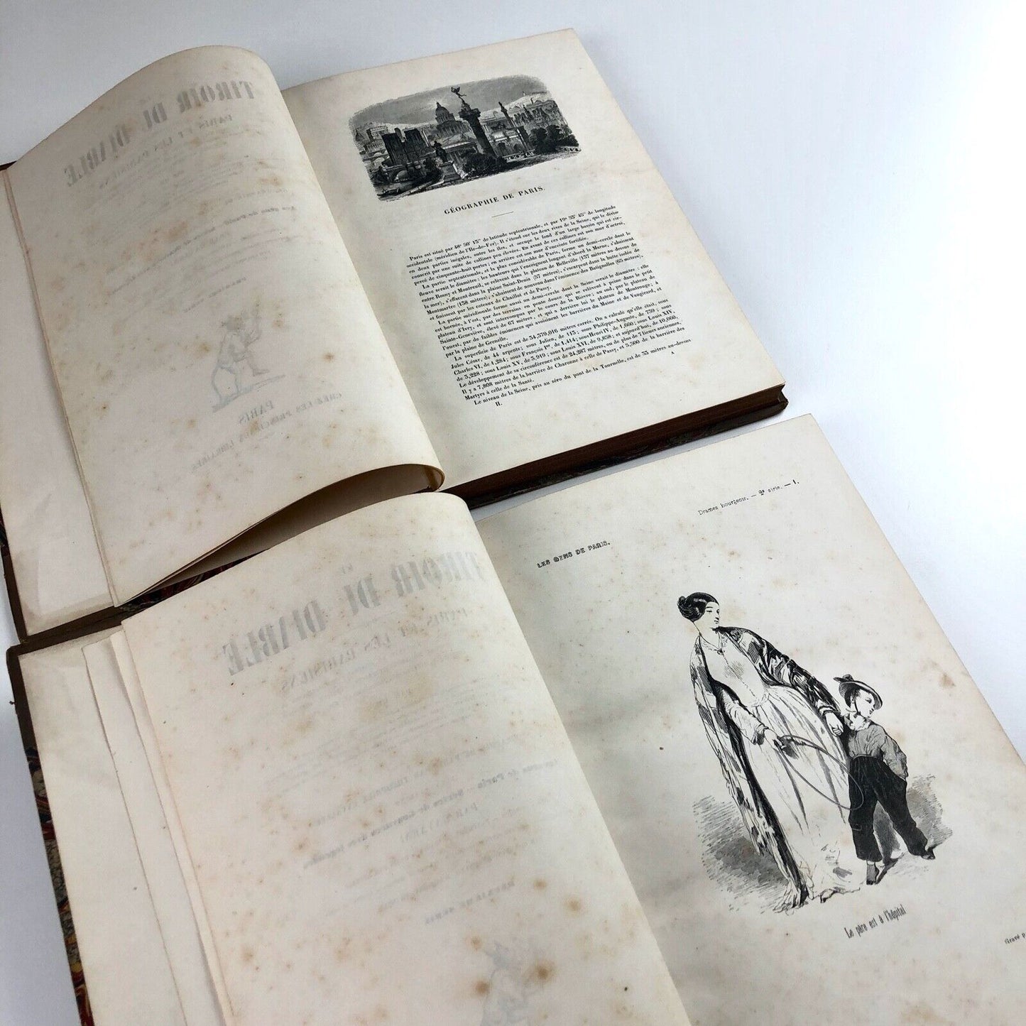 Le Tiroir du Diable: Paris et les Parisiens Vols 1 & 2 | Chez le Principaux librairies, Paris. Undated | Gavarni illustrations