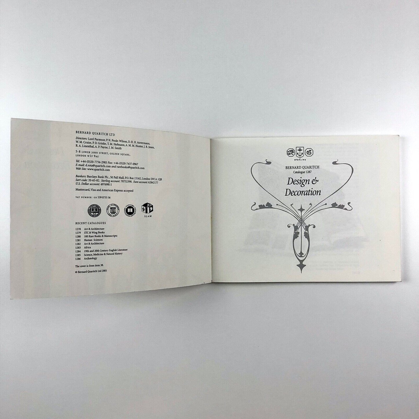 Design & Decoration – Bernard Quaritch Catalogue 1287 | Published 2001
