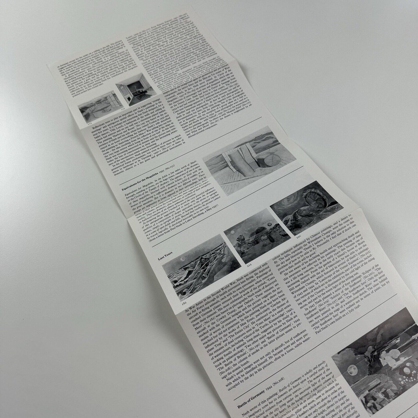 Ephemera: Folding leaflet for Paul Nash exhibition at Tate Gallery 1975