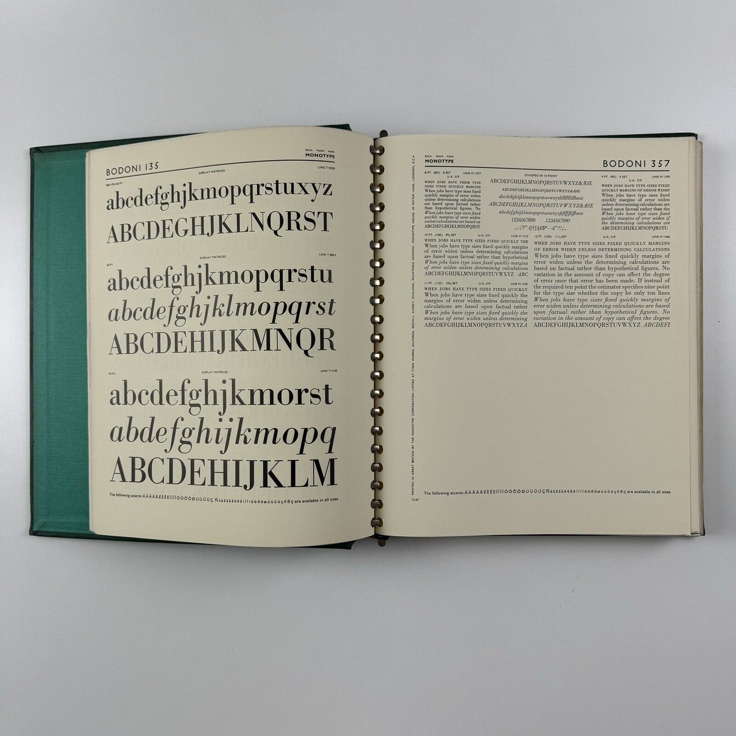 Specimen Book of 'Monotype' Printing Types. Volume One | Monotype Corporation