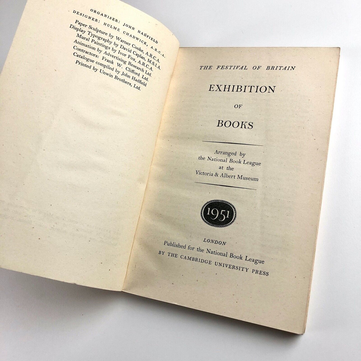 Festival of Britain – Exhibition of Books catalogue | V&A, 1951