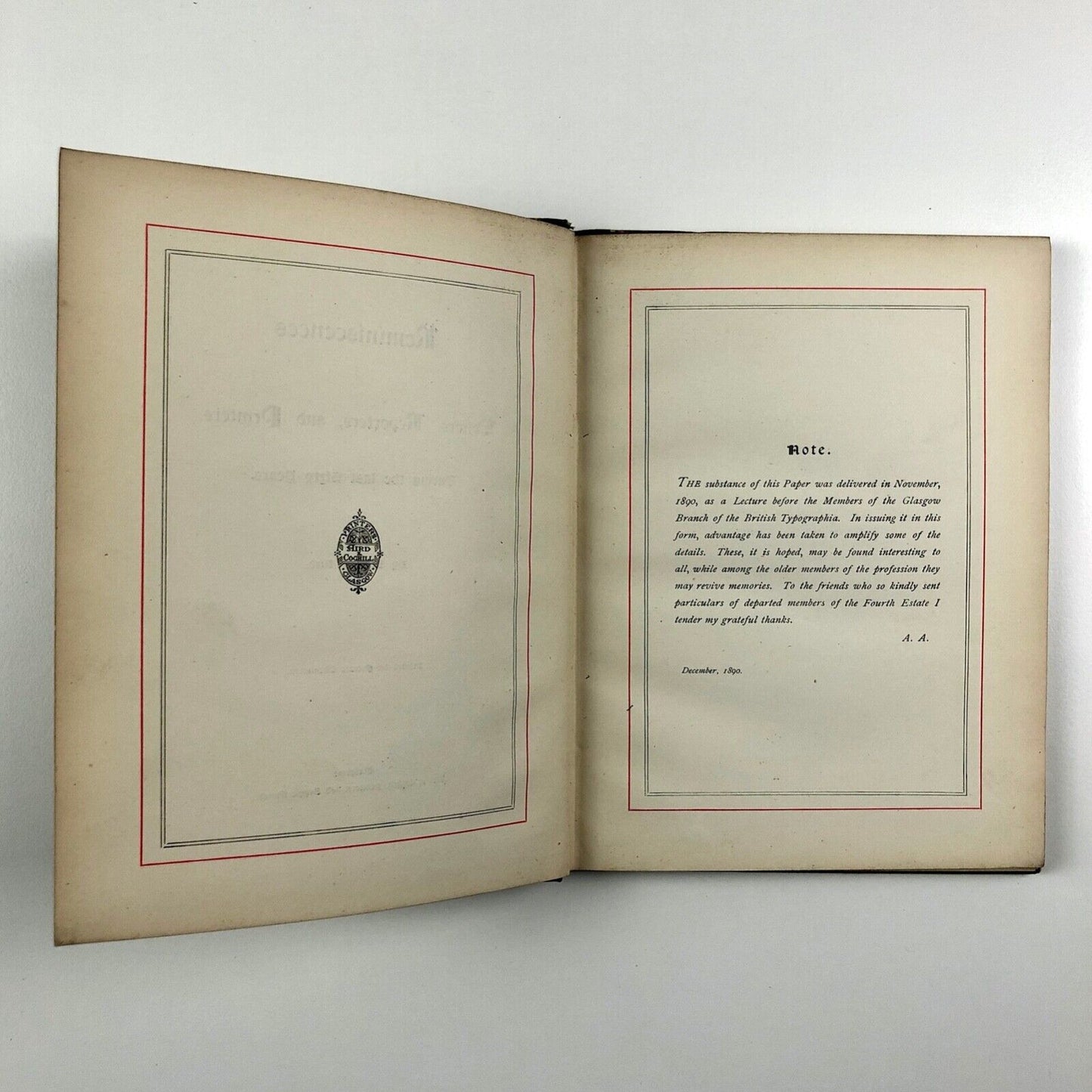 Printers and Printing in Glasgow 1830–1890 by Andrew Bird, 1890