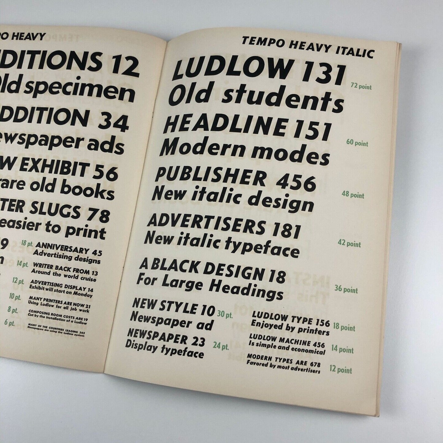 Ludlow Tempo type specimen | Ludlow Typography Company, R. Hunter Middleton, 1930