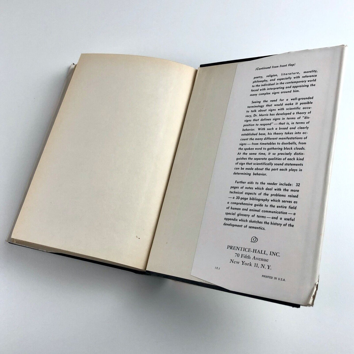 Signs, Language and Behaviour by Charles Morris | 4th printing, Prentice Hall, 1950