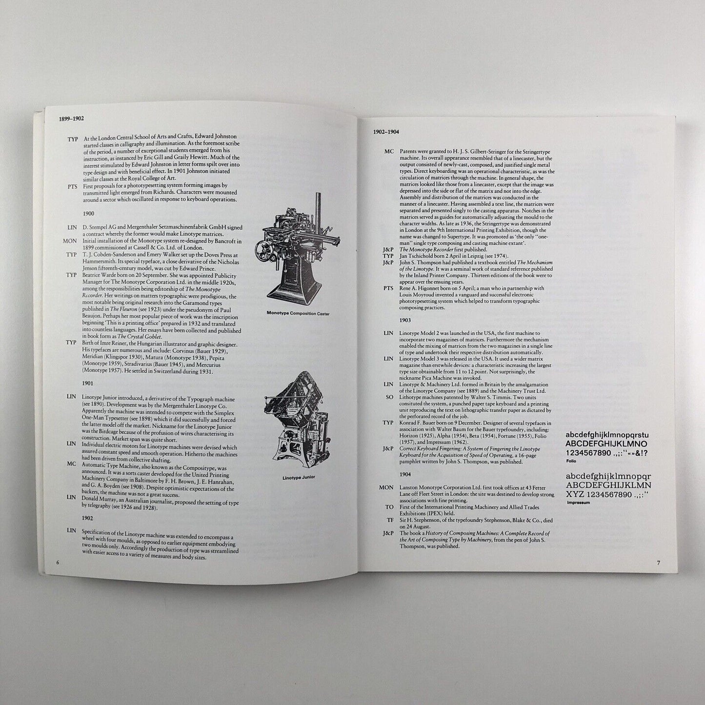 A Concise Chronology of Typesetting Developments 1886-1986 by L.W. Wallis 1988