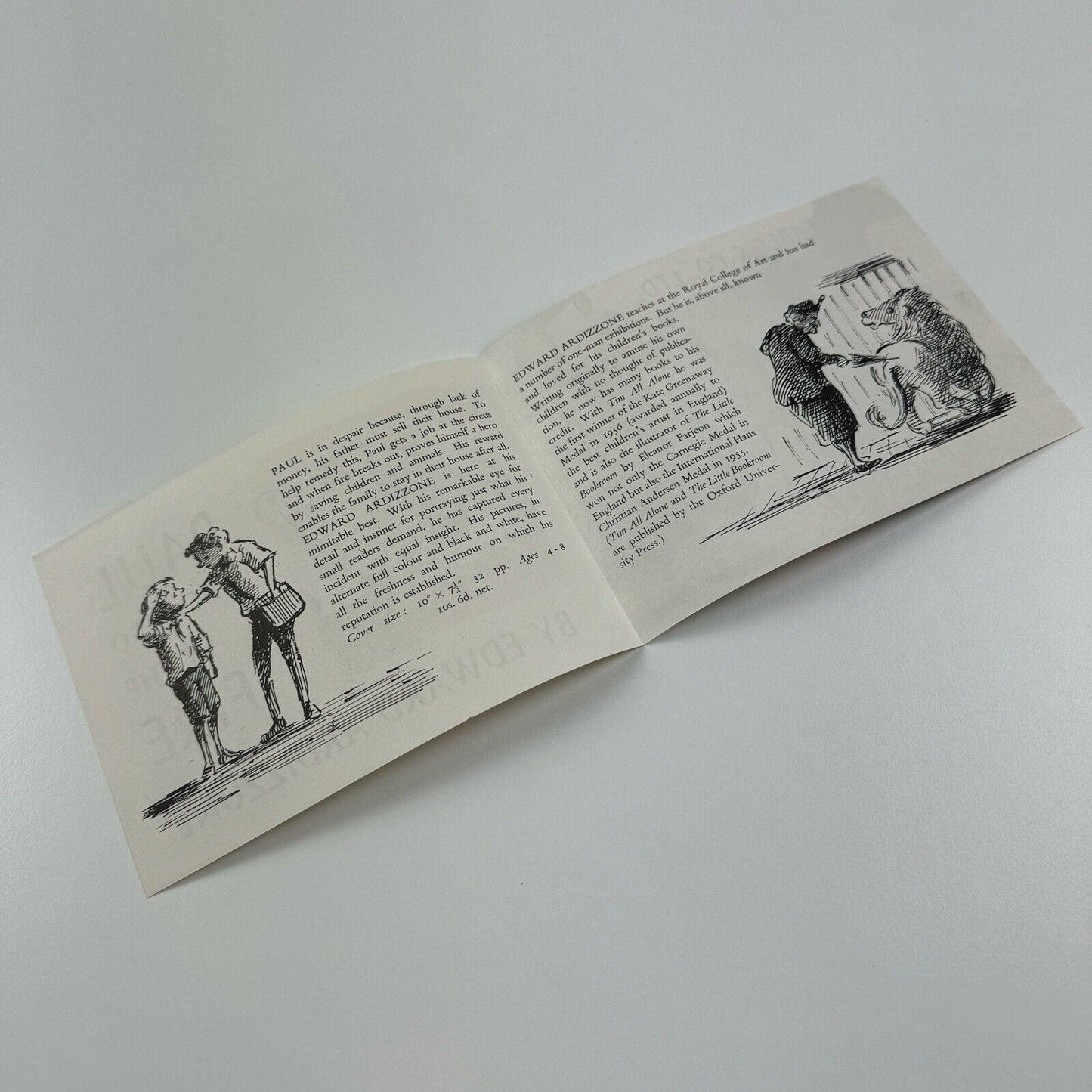 Promotional leaflet: Paul the Hero of the Fire by Edward Ardizzone | Constable, 1962