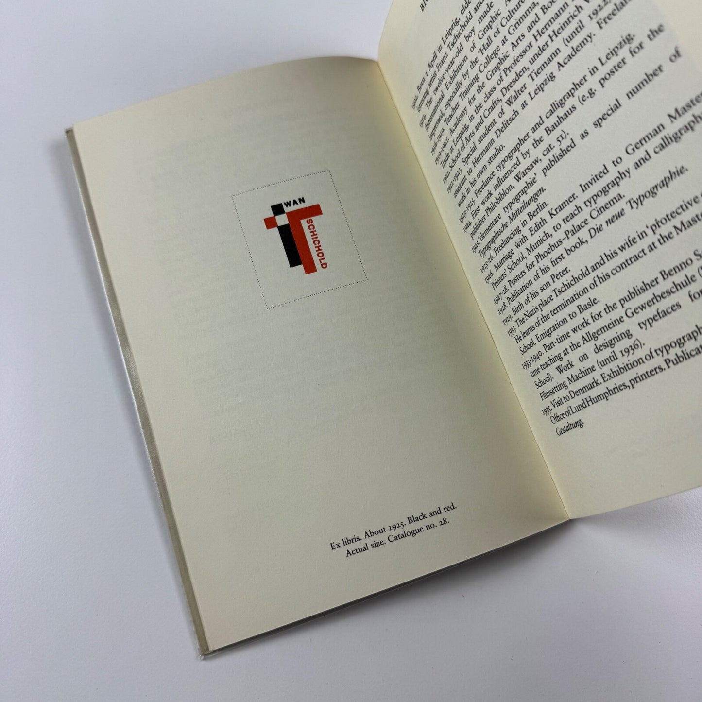 Jan Tschichold. Typographer and Type Designer 1902-1974 | National Library of Scotland, Edinburgh, 1982