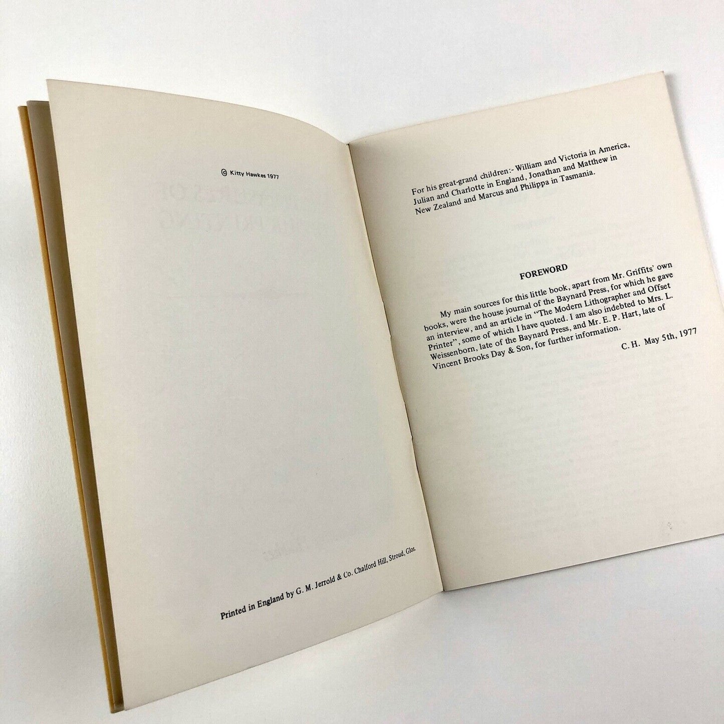 The Pleasures of Colour Printing: Biography of Thomas Griffits | Caroline Hawkes, 1977