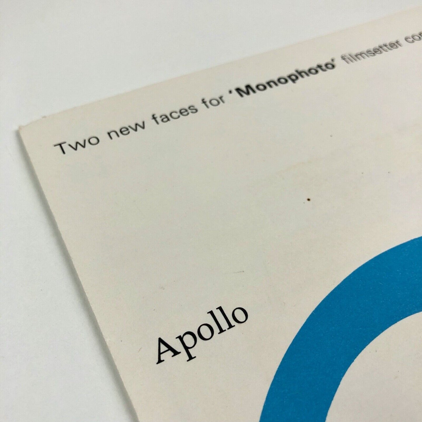 Apollo & Albertina Monophoto type specimen Monotype Corporation Adrian Frutiger