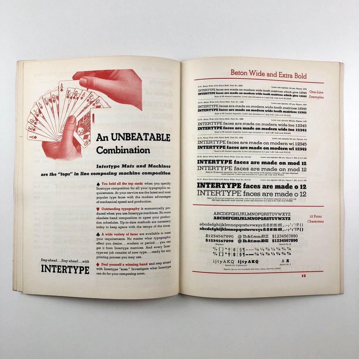 Beton Bold, Medium and Extra Bold | Intertype Corporation specimen booklet