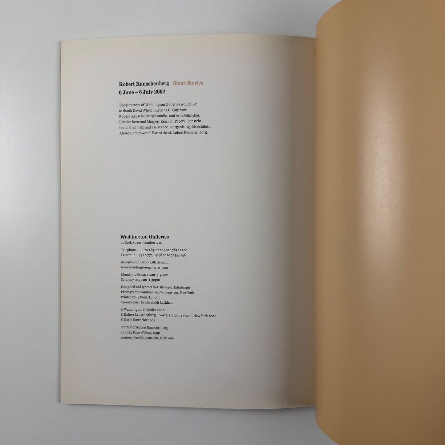 Robert Rauschenberg. Short Stories | Waddington Galleries, 2002