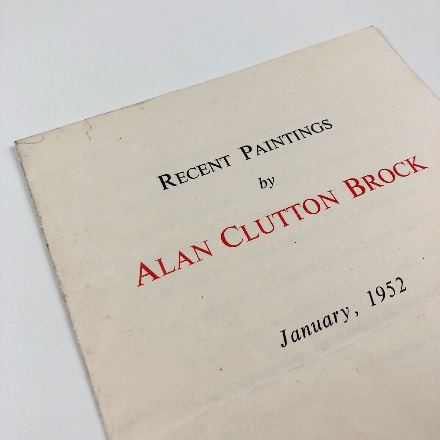 Alan Clutton Brock – Recent Paintings | Marlborough Fine Art catalogue booklet, 1952