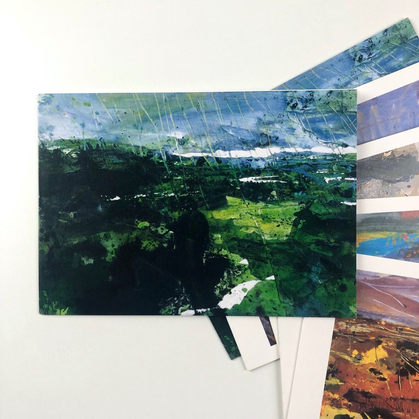 Five blank cards – David Tress paintings, with private view card | West Wales Art Centre