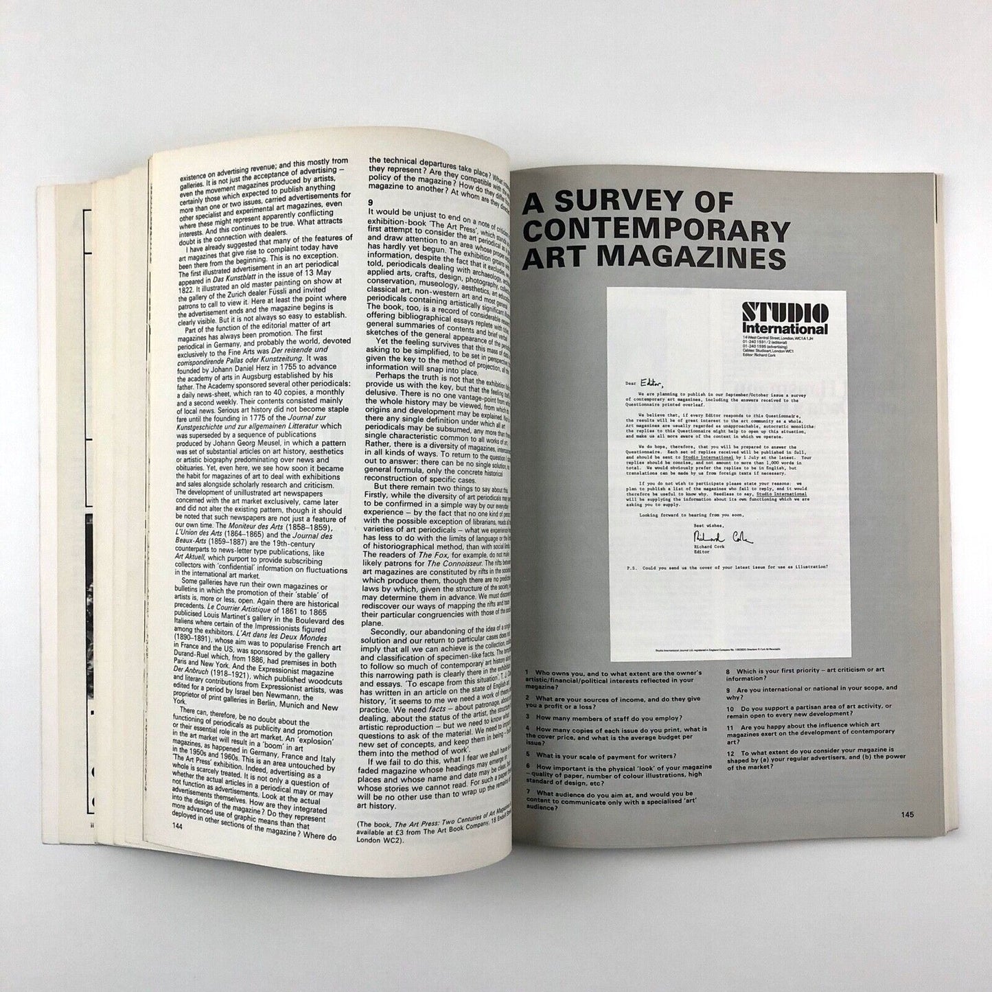 Studio International Journal of Modern Art Sep/Oct 1976 | 'Art Magazines' special