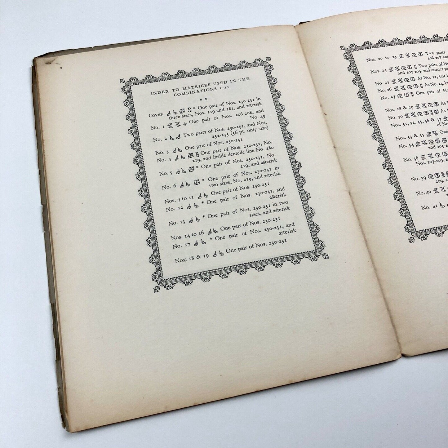 Monotype Flower Decorations type specimen booklet | Lanston Monotype, 1924