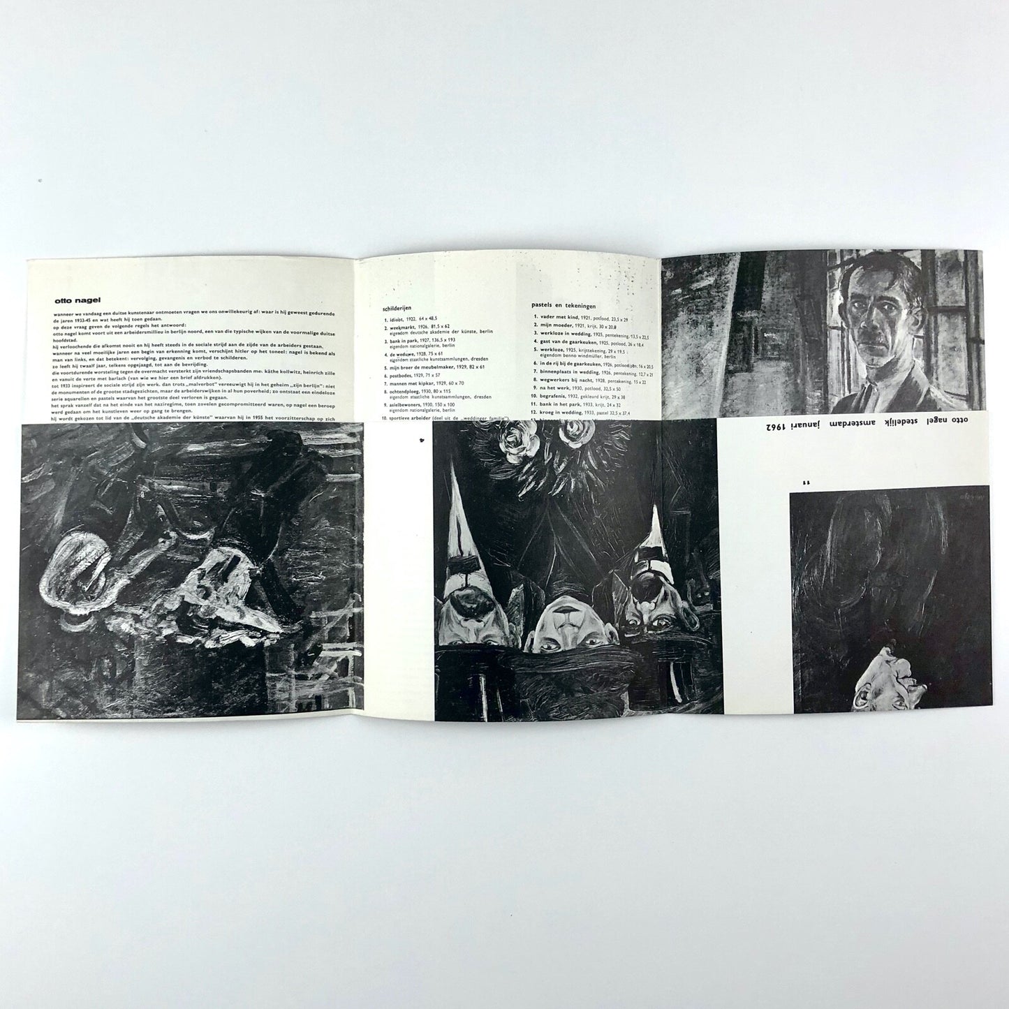 Otto Nagel | Stedelijk Museum fold-out exhibition leaflet/poster, 1962