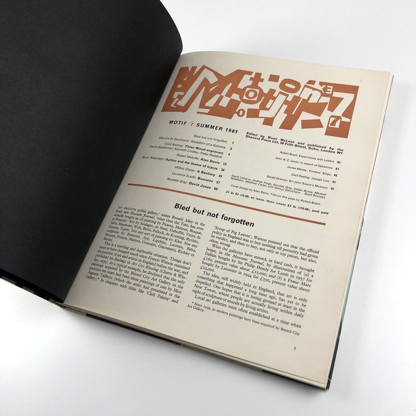 Motif 7 Journal Summer 1961 | Edited by Ruari McLean | The Shenval press