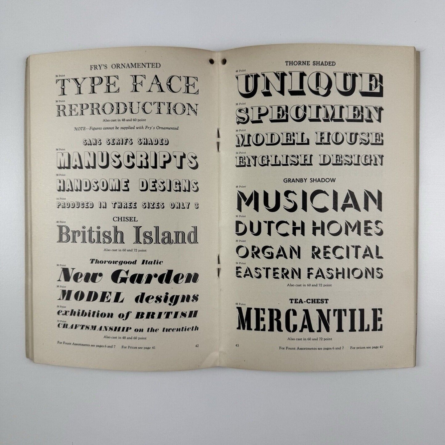 Card Founts of Printing Types from Stephenson Blake | Type specimen booklet