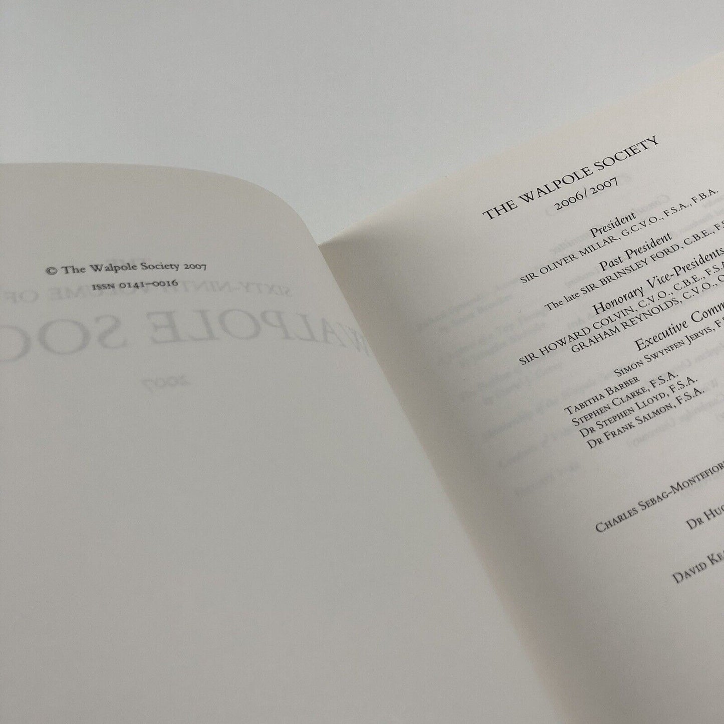 The Sixty-ninth volume of The Walpole Society, 2007