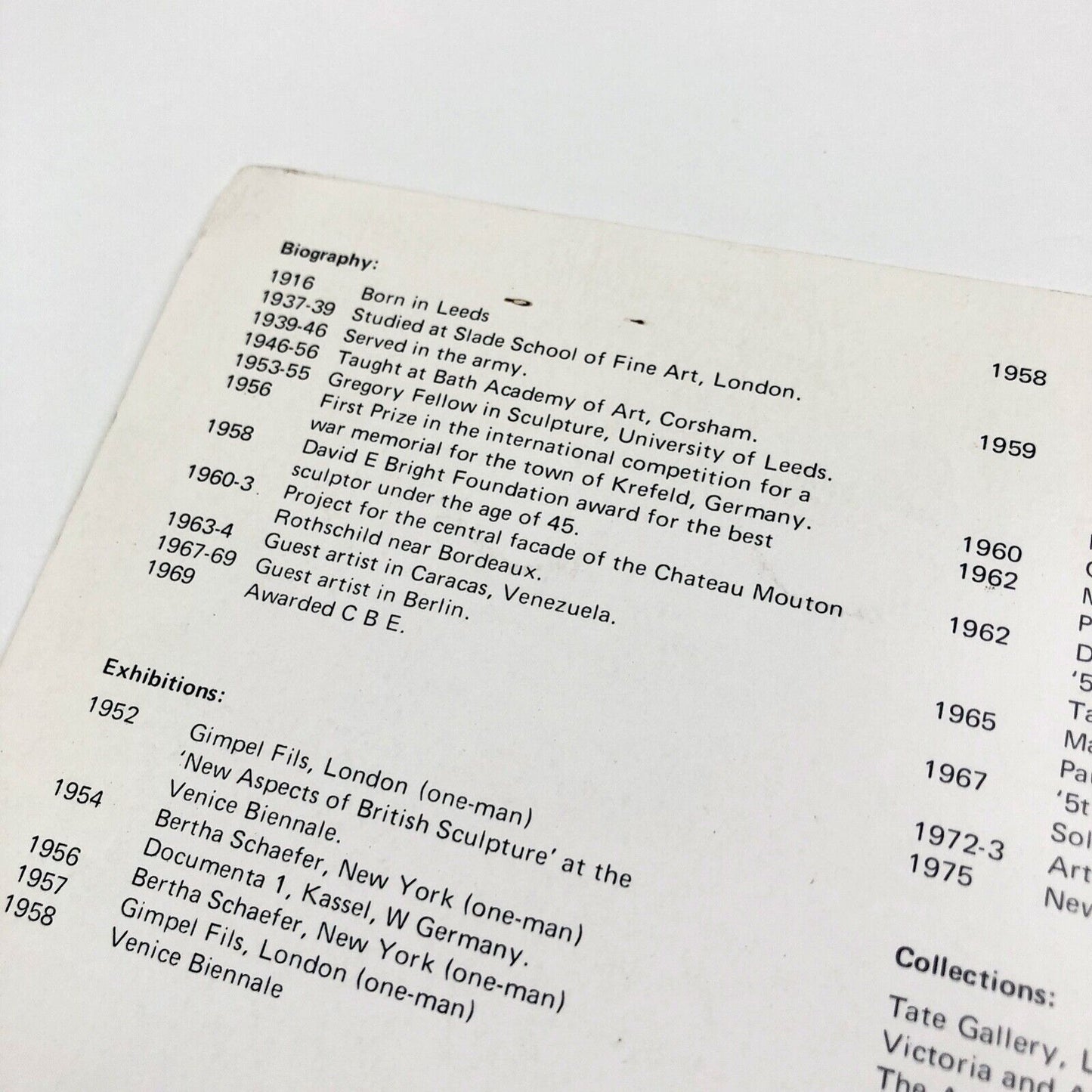 Kenneth Armitage exhibition | Promotional card, New Art Centre, 1975