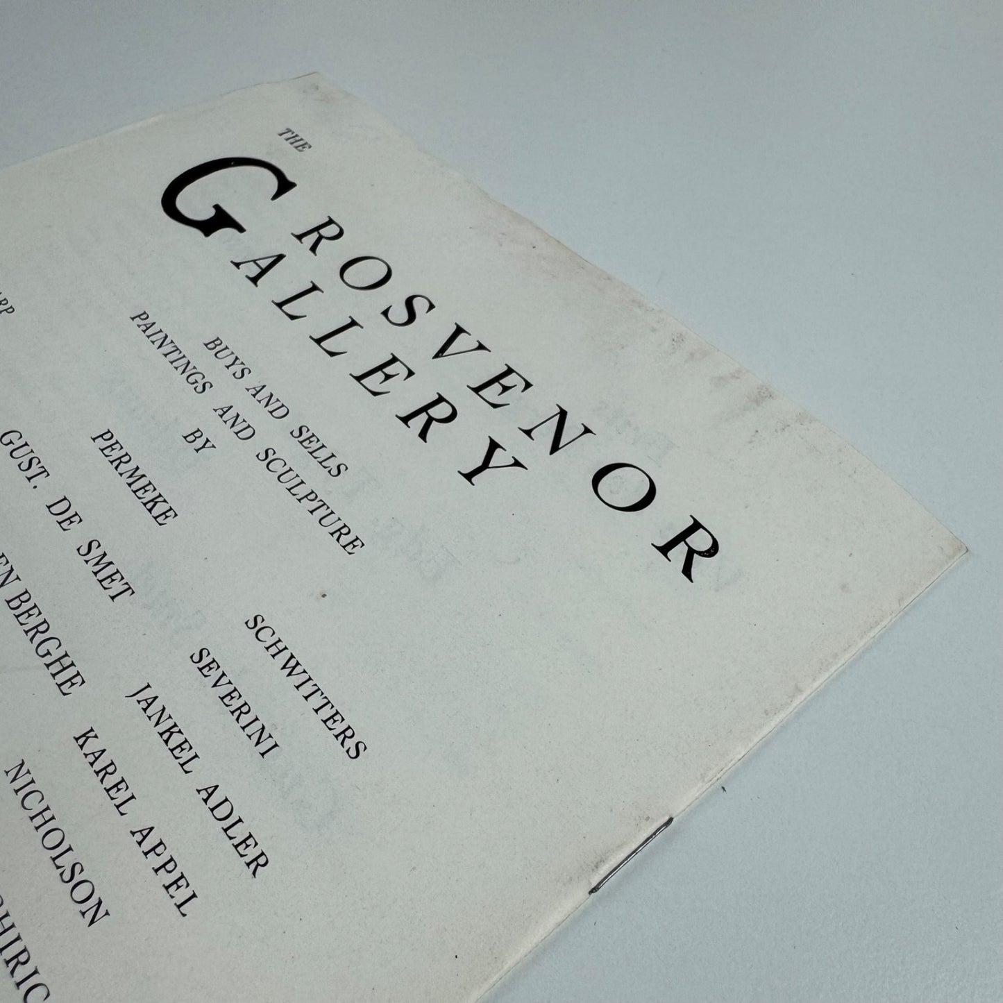 Leaflet Vijk Belgische Schilders uit Londen (Five Belgium painters) Maurice Jadot, Lucette Heseux, J. Kervyn de Meerendré, Marcelle van Caillie | Mesens 1961