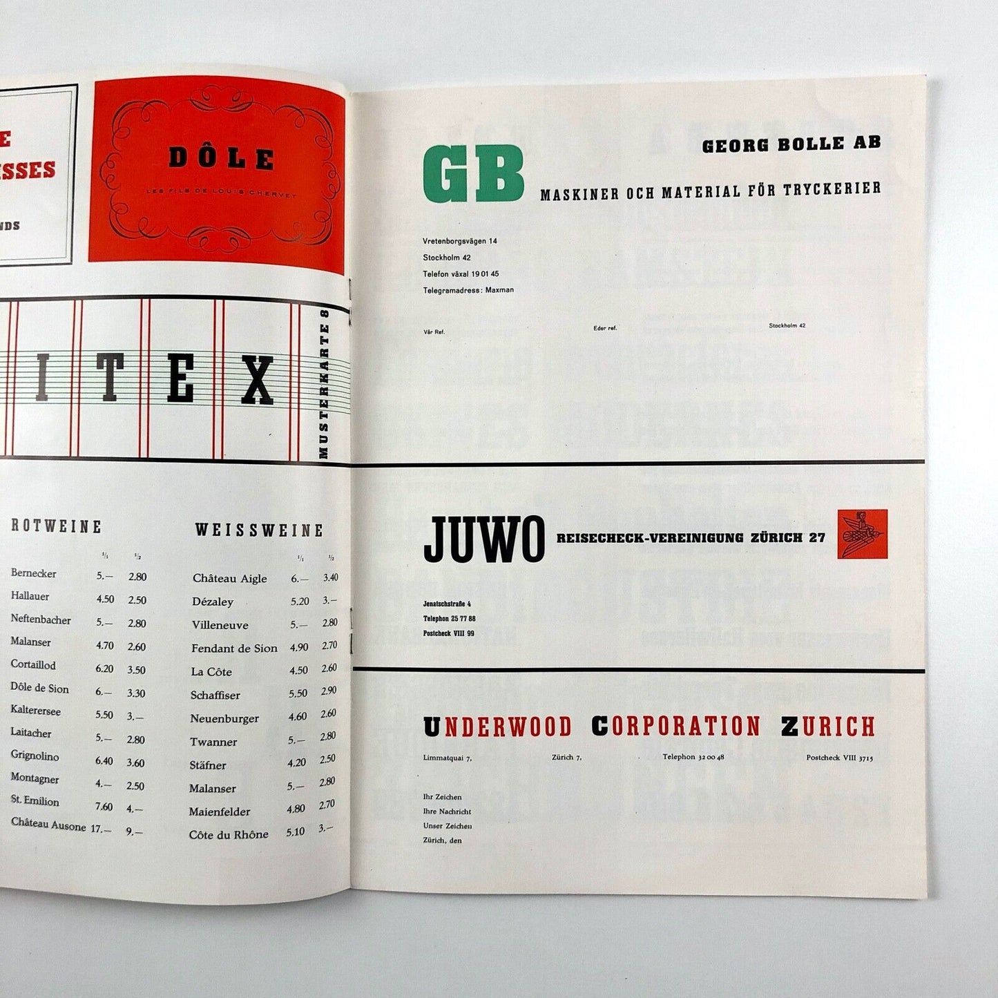 Superba type specimen booklet | Fonderie de Caractères Haas | design by Edmund Thiele, undated presumed to be 1940s