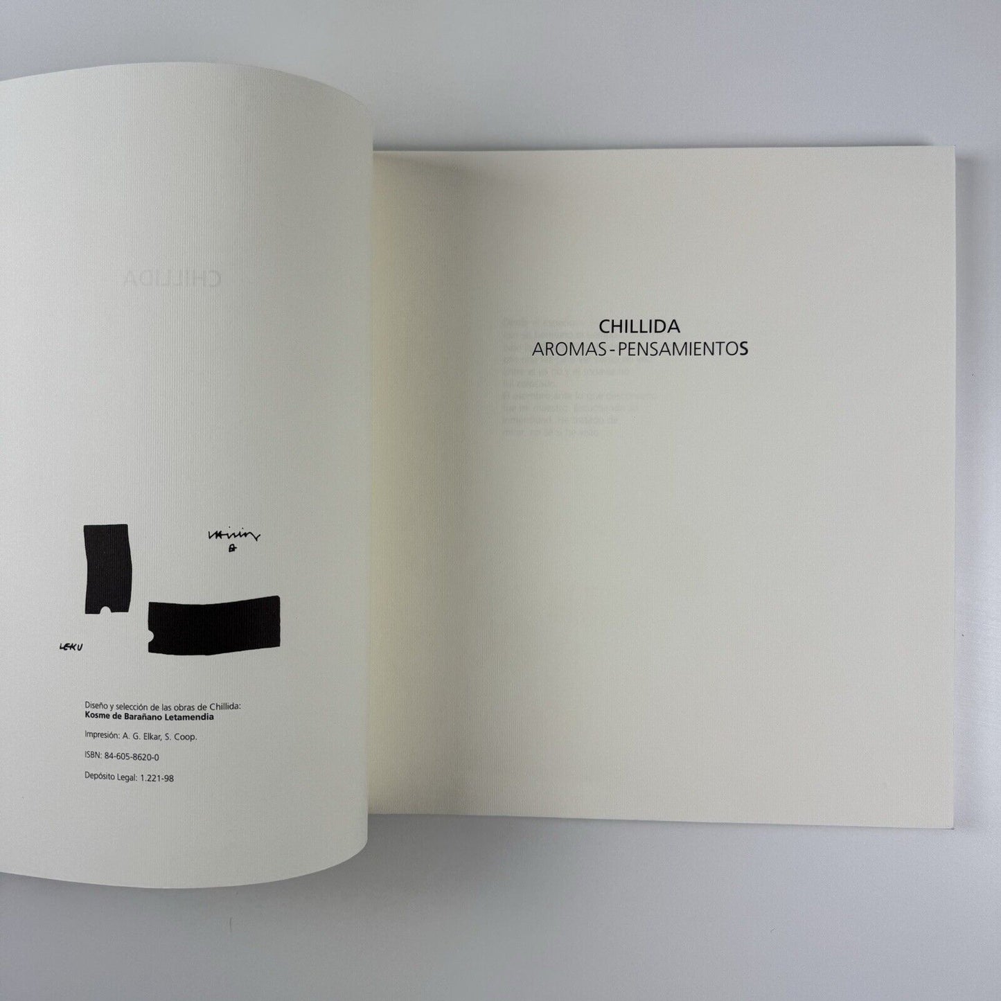 Chillida Aromas - Pensamientos | Cosme de Baranano Letamendia, 1998